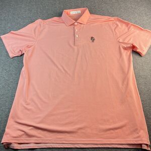 Holderness & Bourne Polo Shirt Mens Coral Pink Solid Golf Logo Knit Size 2XL